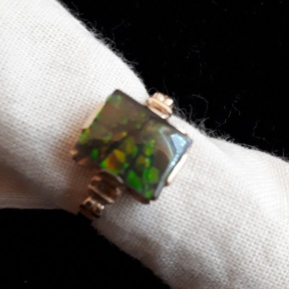Reboh Jewelry - 14K Gold Ammolite Ring
